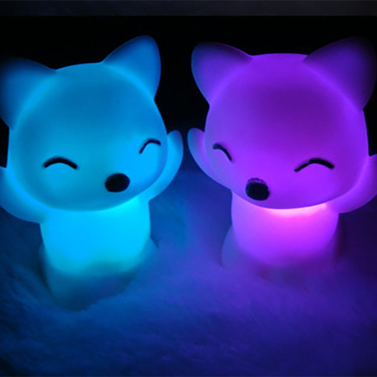 5 PCS 7 Changing Colors Lovely Fox Shape LED Night Light Decoration Bedside Lamp Home Bedroom Desktop Light