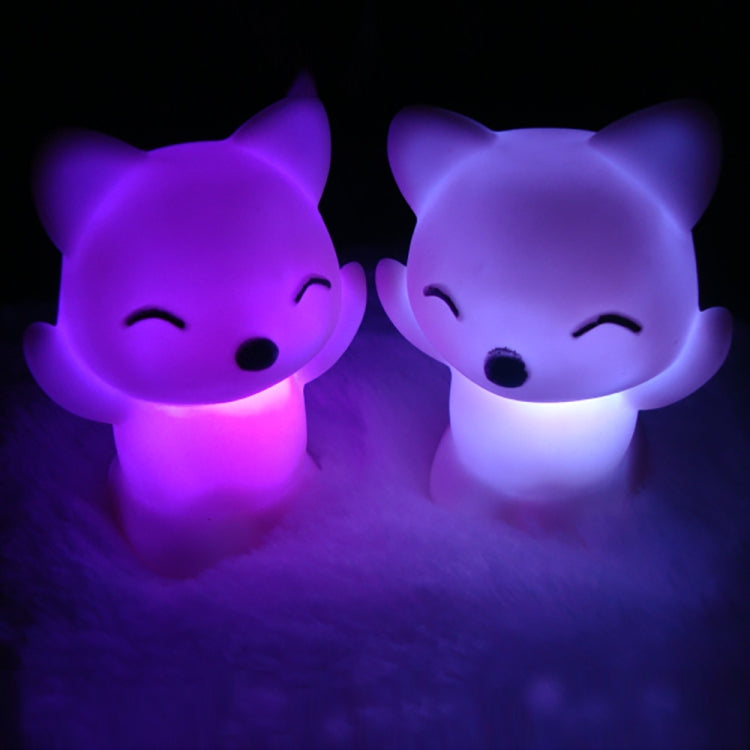 5 PCS 7 Changing Colors Lovely Fox Shape LED Night Light Decoration Bedside Lamp Home Bedroom Desktop Light