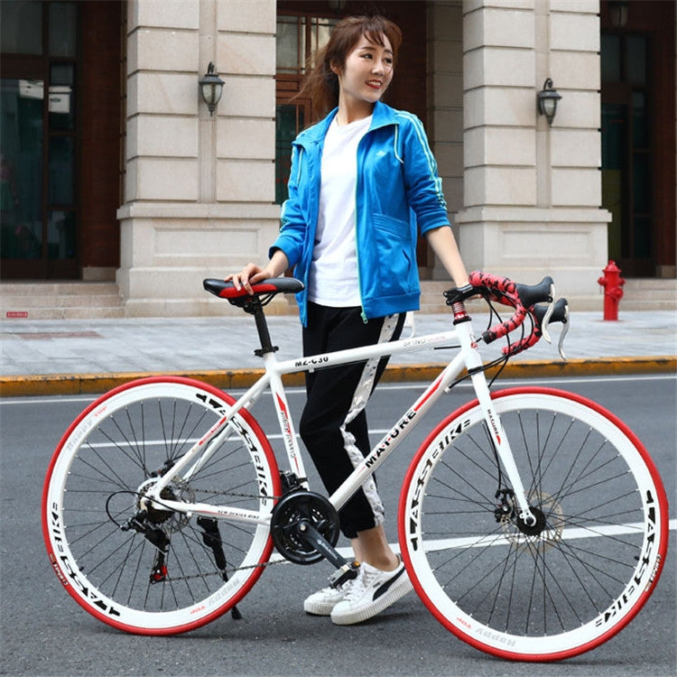 27 inch MZ-C30  Aluminum Alloy Road Bike With Double-disc Brake 700C Variable Speed Student Bicycle 21 Speed