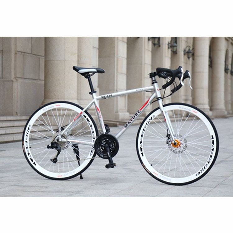 27 inch MZ-C30  Aluminum Alloy Road Bike With Double-disc Brake 700C Variable Speed Student Bicycle 27 Speed