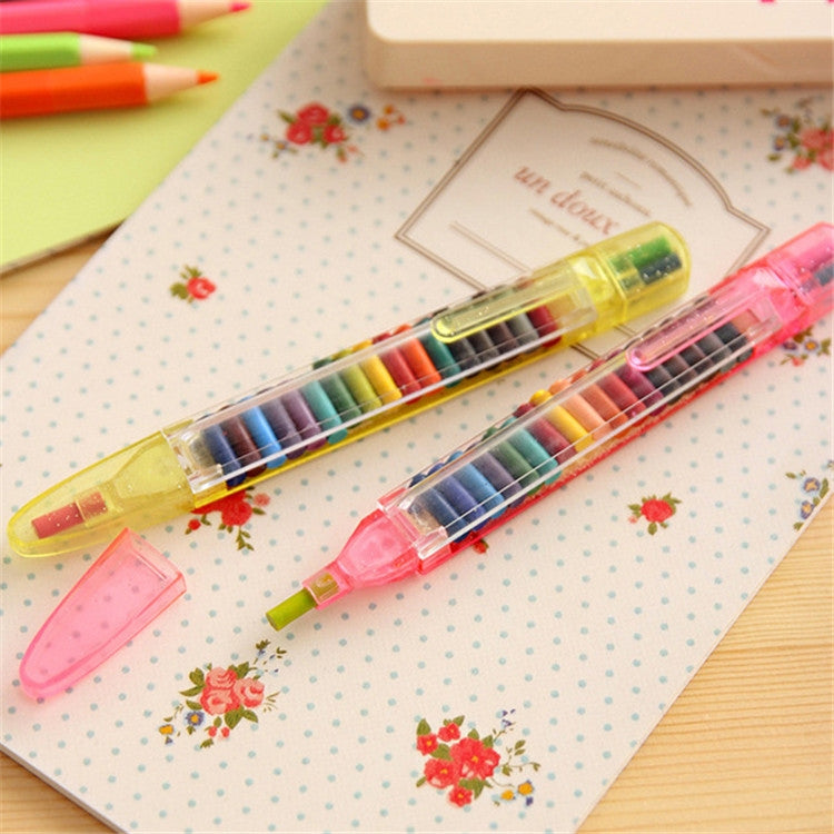 20 PCS Creative Personality Crayons 20 Color Crayons Safe Non-toxic Environmental Protection Student Crayons