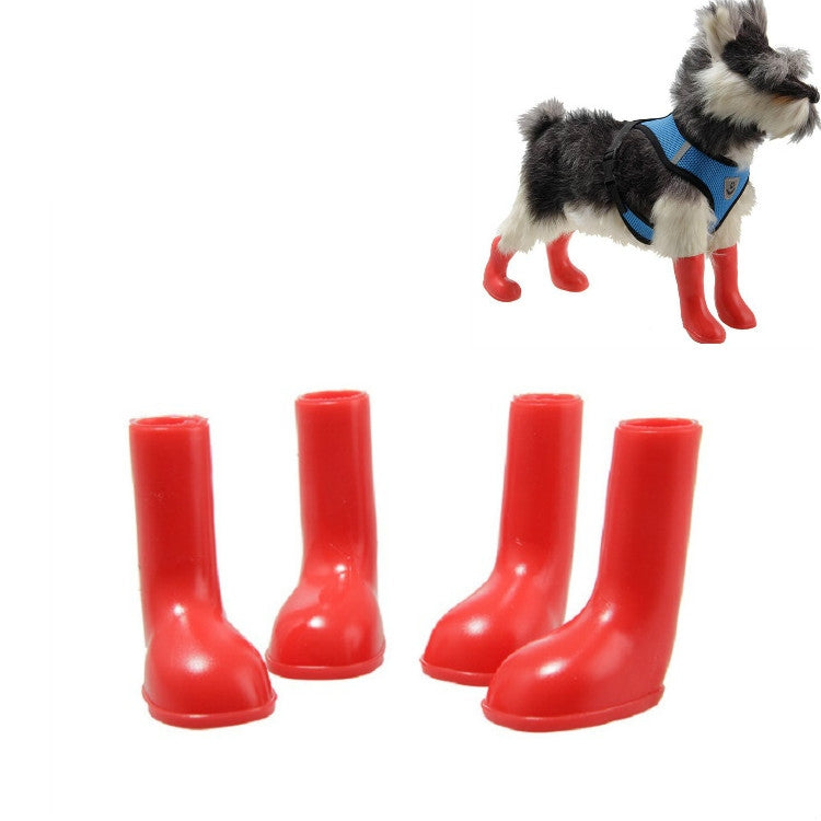 4 PCS/Set Pet Rain Boots Waterproof Non-slip Dog Shoes, Size:L