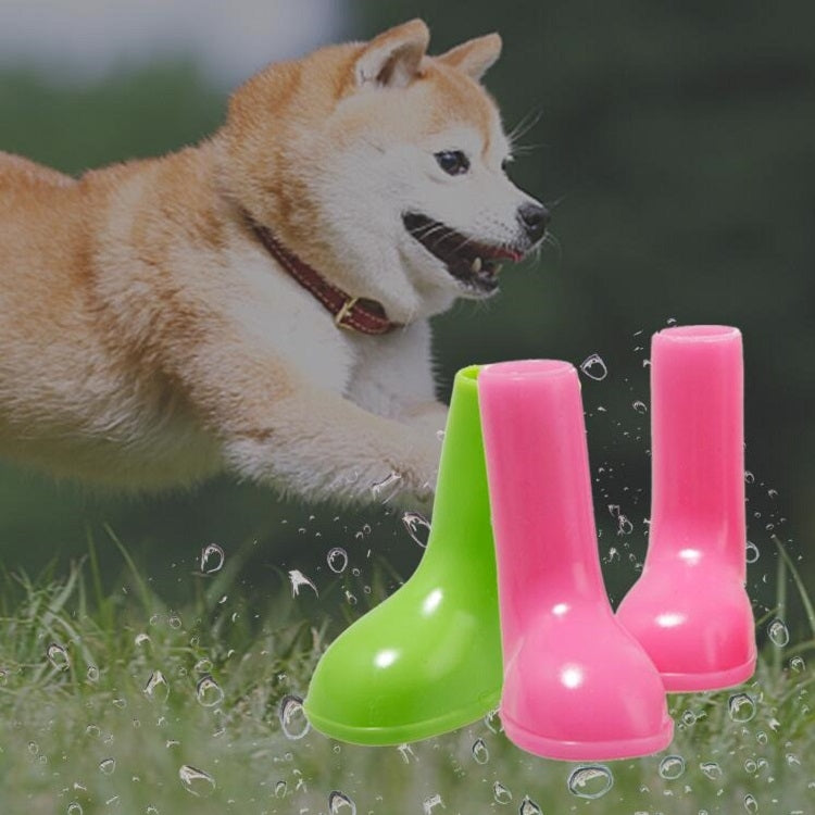 4 PCS/Set Pet Rain Boots Waterproof Non-slip Dog Shoes, Size:L