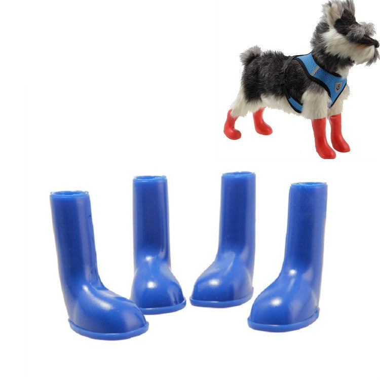 4 PCS/Set Pet Rain Boots Waterproof Non-slip Dog Shoes, Size:L