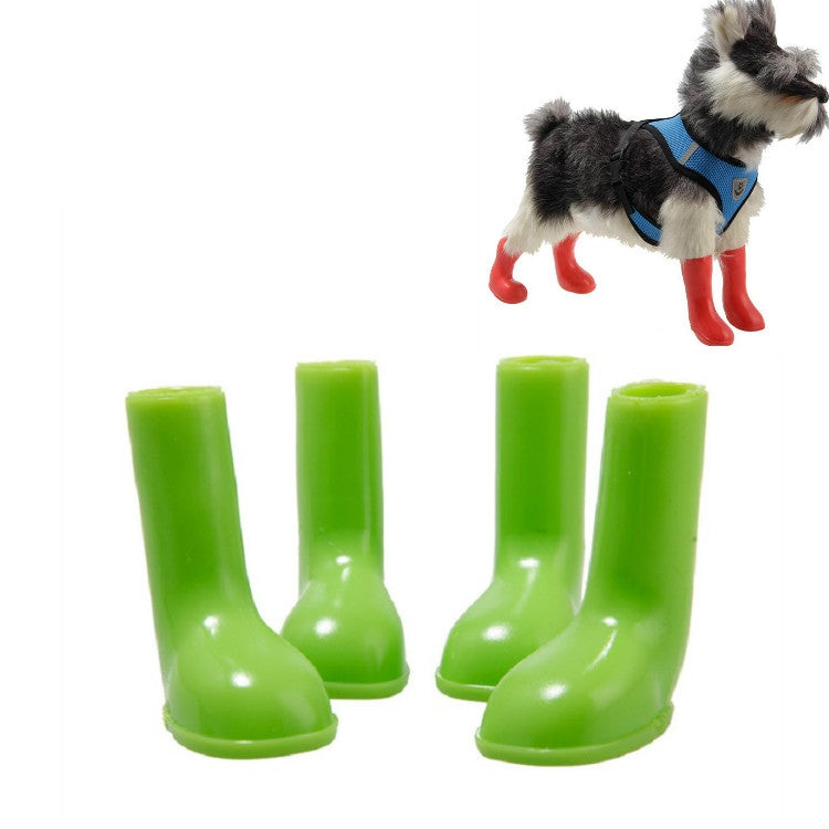 4 PCS/Set Pet Rain Boots Waterproof Non-slip Dog Shoes, Size:L