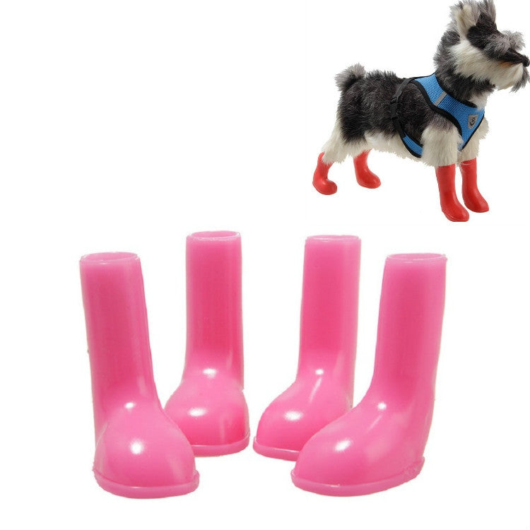 4 PCS/Set Pet Rain Boots Waterproof Non-slip Dog Shoes, Size:L