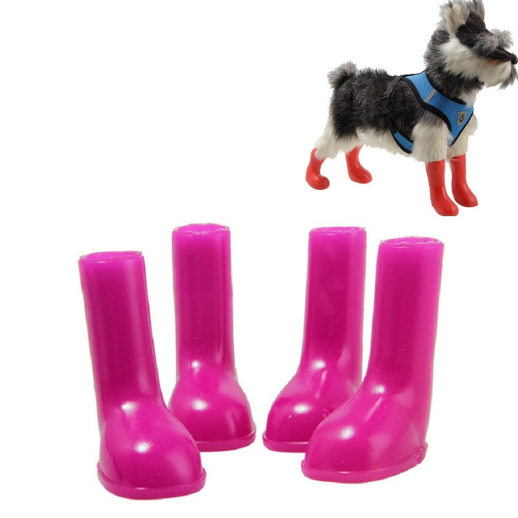 4 PCS/Set Pet Rain Boots Waterproof Non-slip Dog Shoes, Size:L