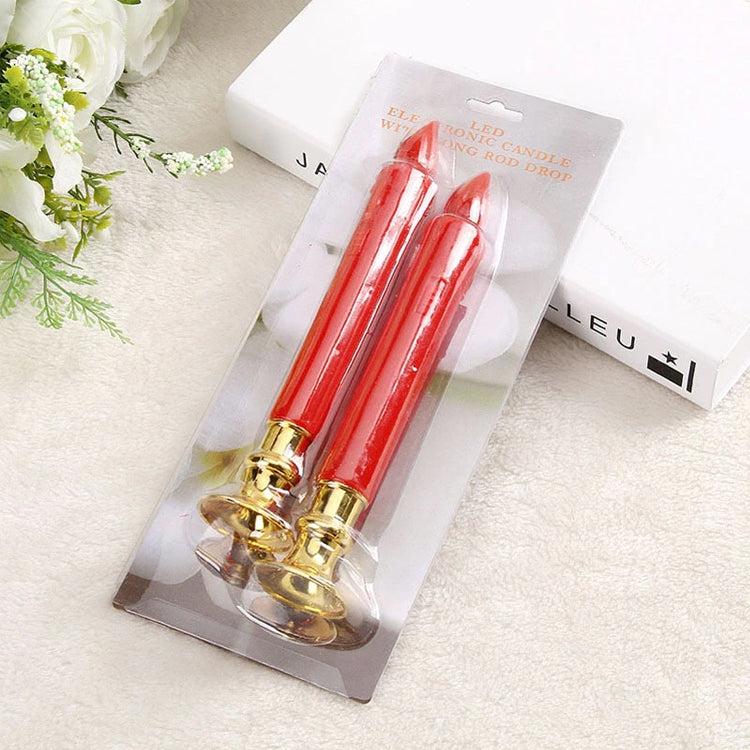 2 PCS Artificial Long Candle Light Plastic Electronic Candle