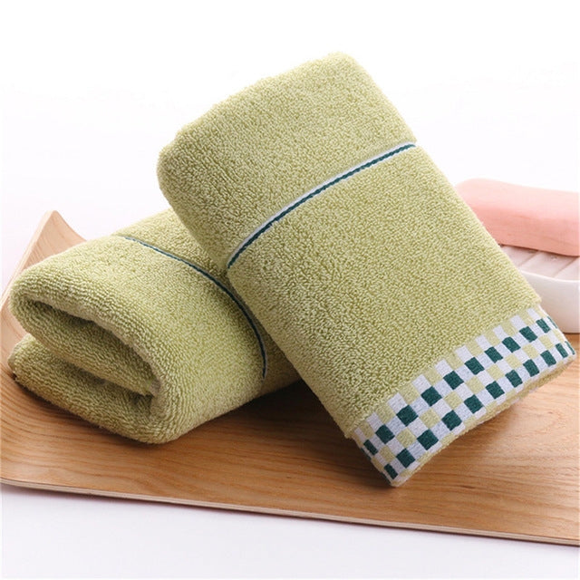 Thick Cotton Absorbent Double-Sided Towel, Color:Green