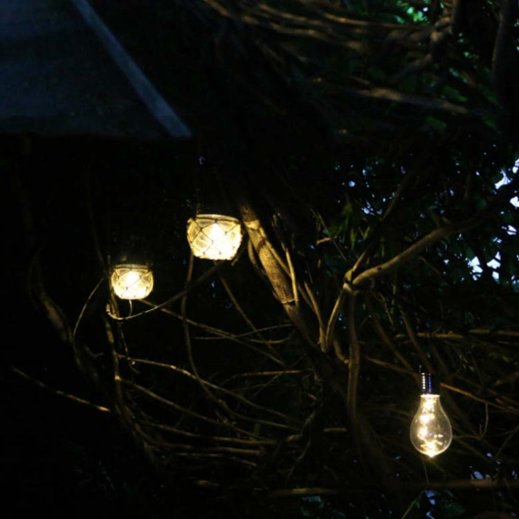 Outdoor Solar Hanging Light LED Hemp Glass Chandelier Solar Garden Light