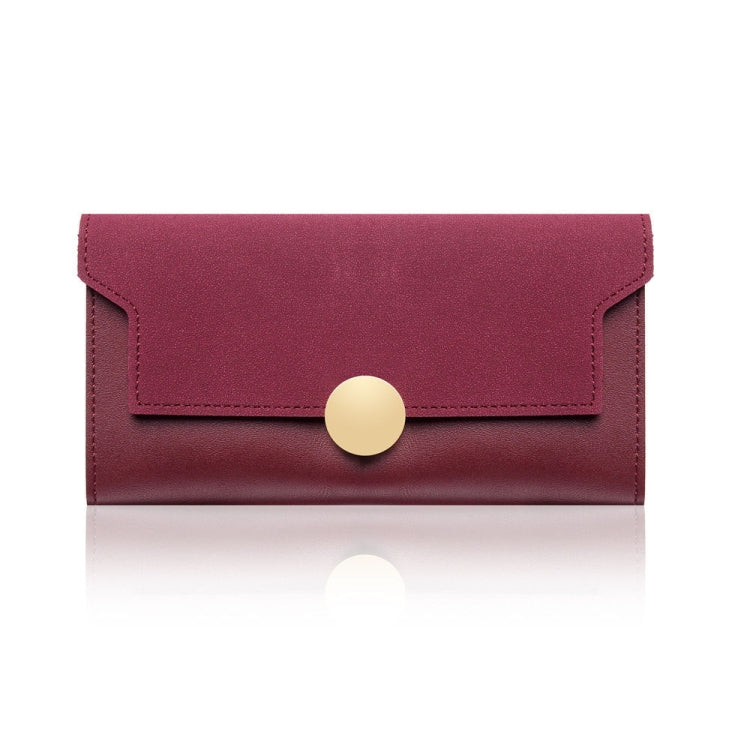 Women Splicing Long Wallet Ring Snap Multi-function Coin Purse