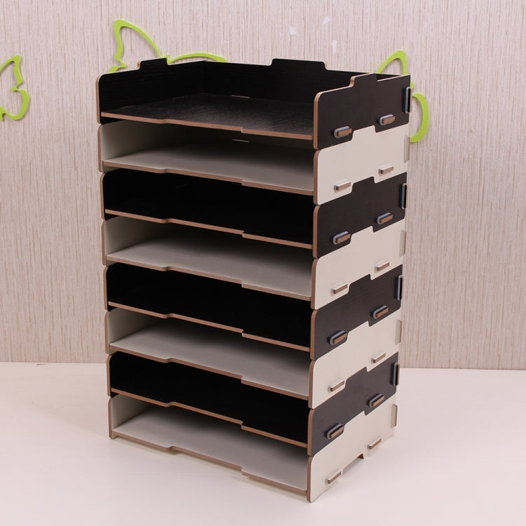 Wood Desk Book File Organizer Creative Document Holder Letter Tray 4 Layers Multi-layer Storage Box Rack for Office School Home