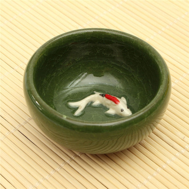 Water Shallow Water Washing Brush Writing Room Four Treasures Colorful Fish Water Bowl Teacups