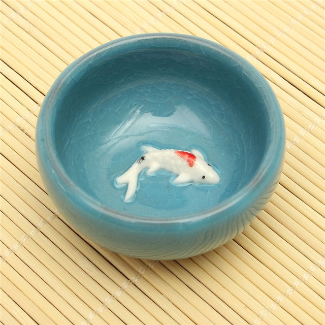 Water Shallow Water Washing Brush Writing Room Four Treasures Colorful Fish Water Bowl Teacups