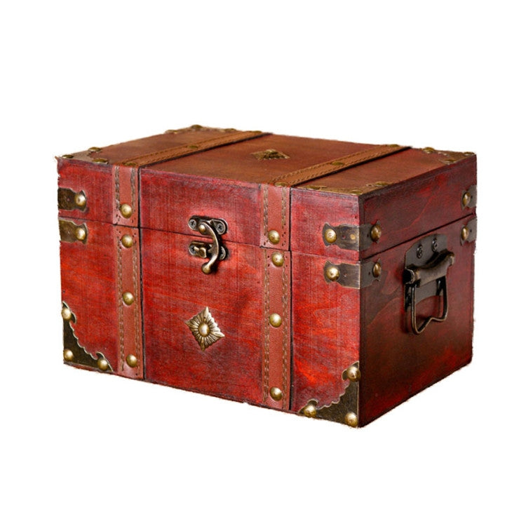 Large Vintage Wooden Storage Box Jewelry And Small Items Creative Storage Case