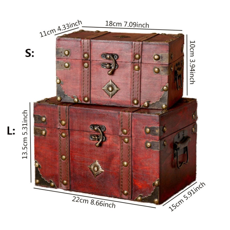 Large Vintage Wooden Storage Box Jewelry And Small Items Creative Storage Case