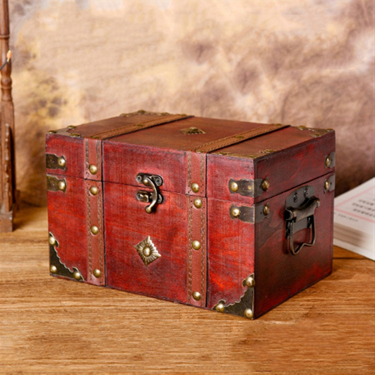 Small + Large Vintage Wooden Storage Box Jewelry And Small Items Creative Storage Case
