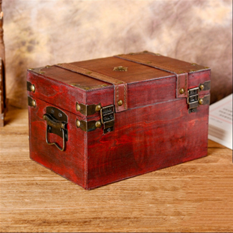 Small + Large Vintage Wooden Storage Box Jewelry And Small Items Creative Storage Case