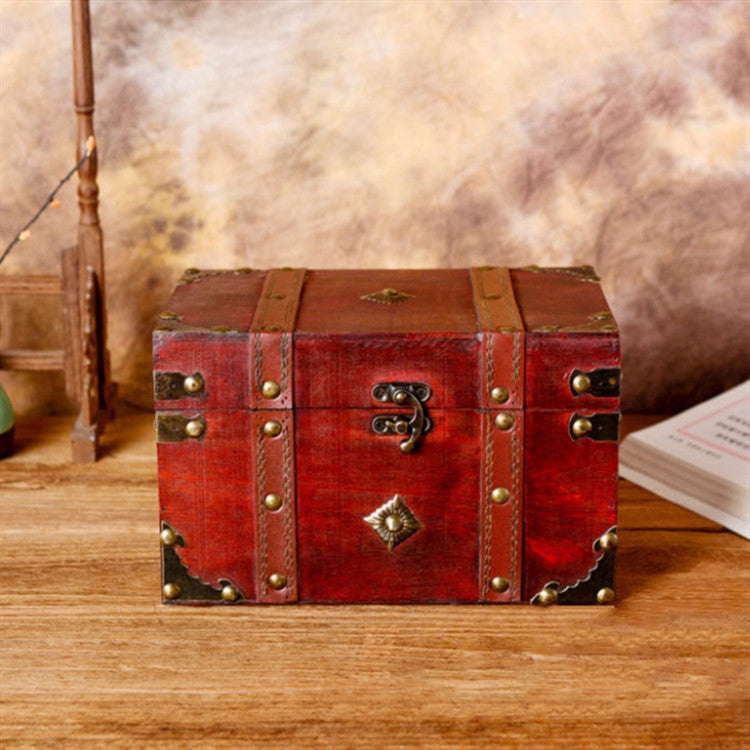 Small + Large Vintage Wooden Storage Box Jewelry And Small Items Creative Storage Case