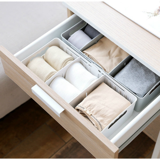 Retractable And Adjustable Three Pane Socks Storage Box