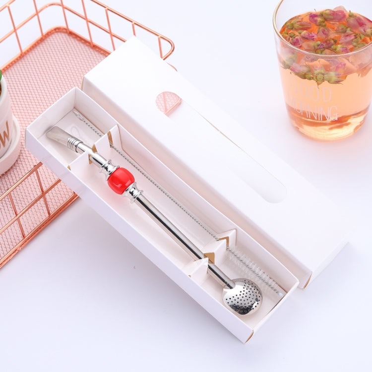 Washable Stainless Steel Straw Spoon Filter Slip Tea Tableware