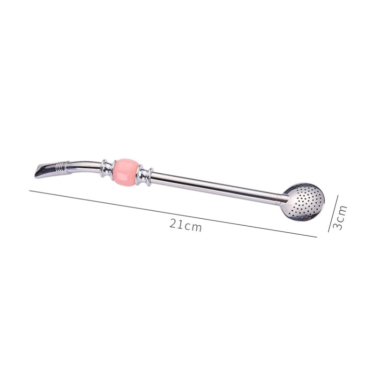 Washable Stainless Steel Straw Spoon Filter Slip Tea Tableware