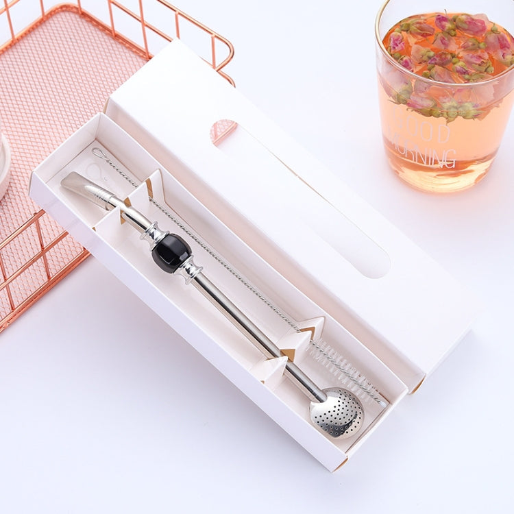 Washable Stainless Steel Straw Spoon Filter Slip Tea Tableware