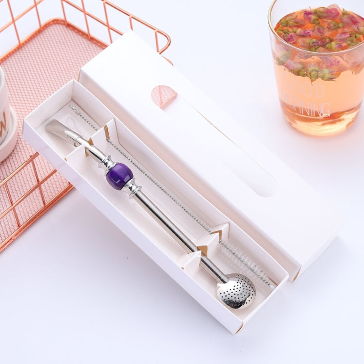 Washable Stainless Steel Straw Spoon Filter Slip Tea Tableware