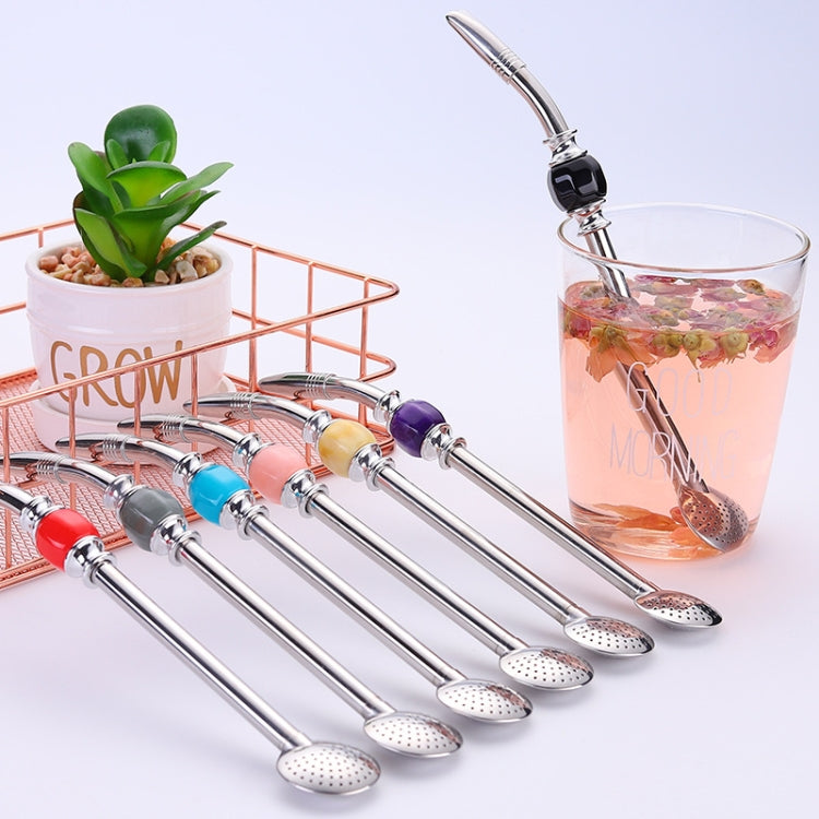 Washable Stainless Steel Straw Spoon Filter Slip Tea Tableware