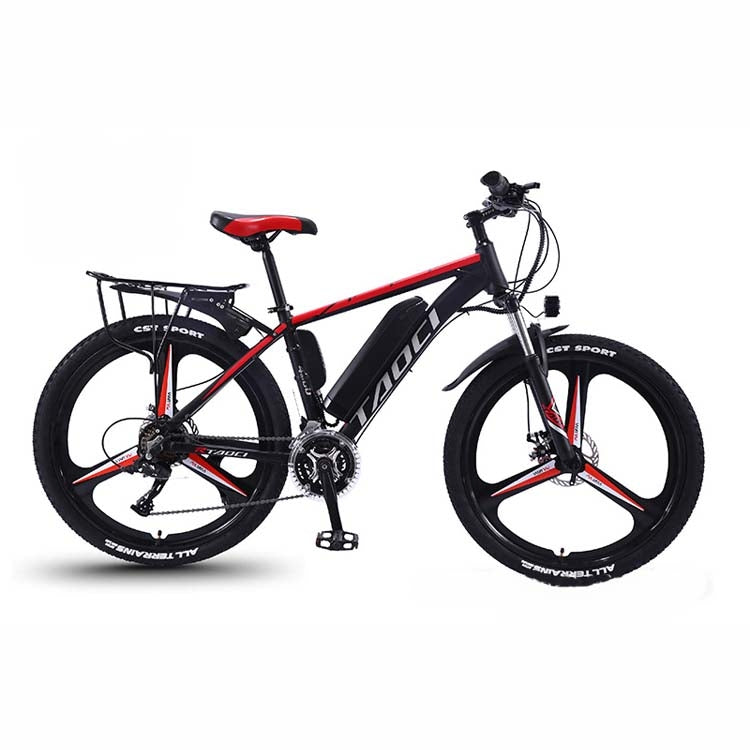36V 10AH 350W 26 inch 27-speed Electric Bicycle Lithium Battery Powered Mountain Bike Off-road Variable Speed Vehicle with LCD Display, Style:Integrated Wheel