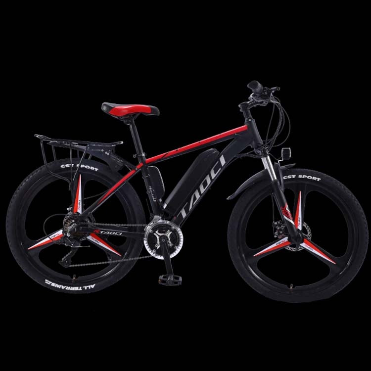 36V 10AH 350W 26 inch 27-speed Electric Bicycle Lithium Battery Powered Mountain Bike Off-road Variable Speed Vehicle with LCD Display, Style:Integrated Wheel