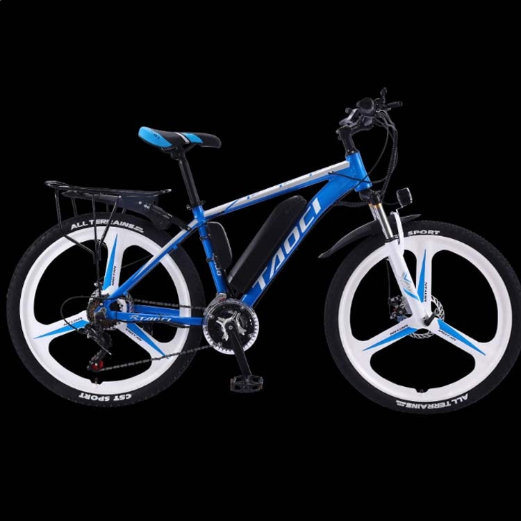 36V 10AH 350W 26 inch 27-speed Electric Bicycle Lithium Battery Powered Mountain Bike Off-road Variable Speed Vehicle with LCD Display, Style:Integrated Wheel