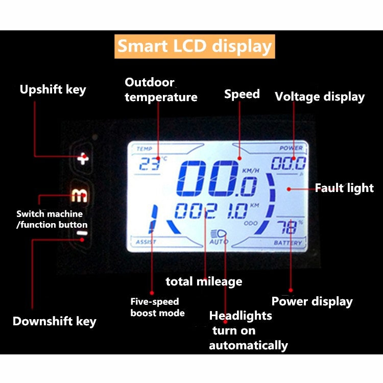36V 10AH 350W 26 inch 27-speed Electric Bicycle Lithium Battery Powered Mountain Bike Off-road Variable Speed Vehicle with LCD Display, Style:Integrated Wheel