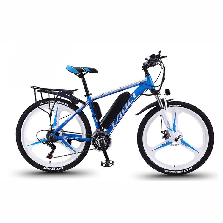 36V 13AH 350W 26 inch 27-speed Electric Bicycle Lithium Battery Powered Mountain Bike Off-road Variable Speed Vehicle with LCD Display, Style:Integrated Wheel