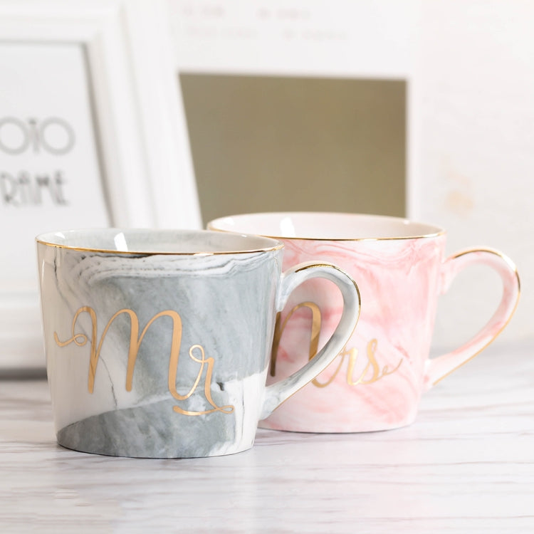 Marble Letter Ceramic Home Couple Coffee Cup, Style:Mr Grey