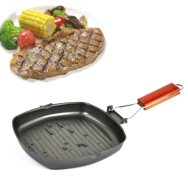 Outdoor Camping Pot Pan Folding Portable Barbecue Dish Thickened Non-stick Pot