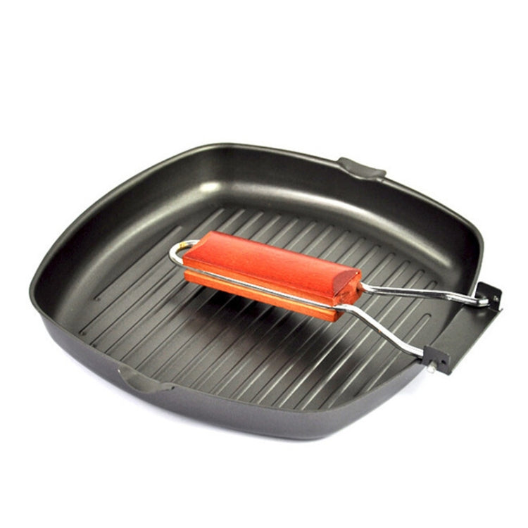 Outdoor Camping Pot Pan Folding Portable Barbecue Dish Thickened Non-stick Pot