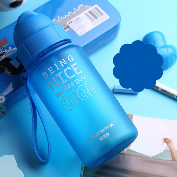 400ml Baby Bottle Portable Rope Spill Proof Children Cup Plastic Bottle For Kids Drinking Water with Straw