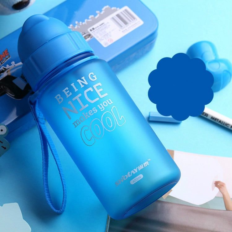 400ml Baby Bottle Portable Rope Spill Proof Children Cup Plastic Bottle For Kids Drinking Water with Straw