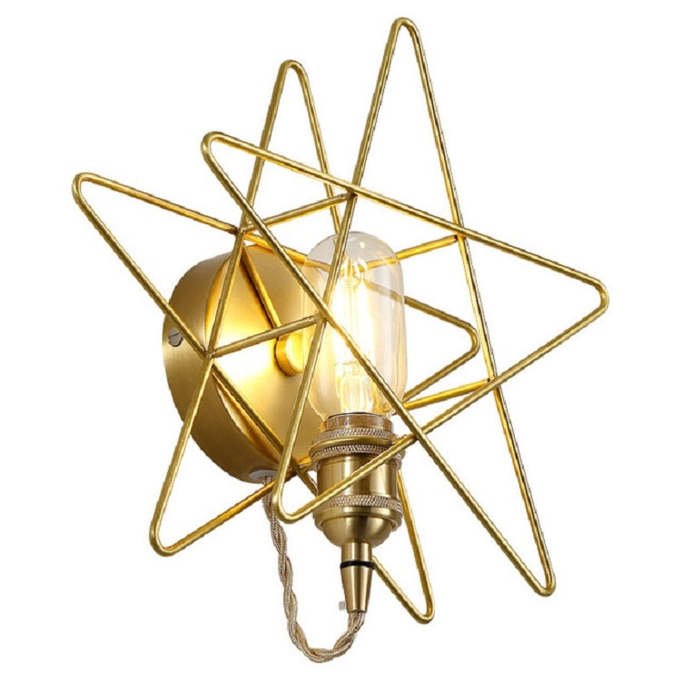 Copper Five-pointed Star Aisle Staircase Corridor Bedroom Bedside Wall Lamp Background Wall Decoration Light