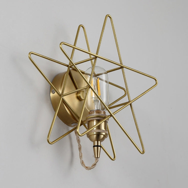 Copper Five-pointed Star Aisle Staircase Corridor Bedroom Bedside Wall Lamp Background Wall Decoration Light