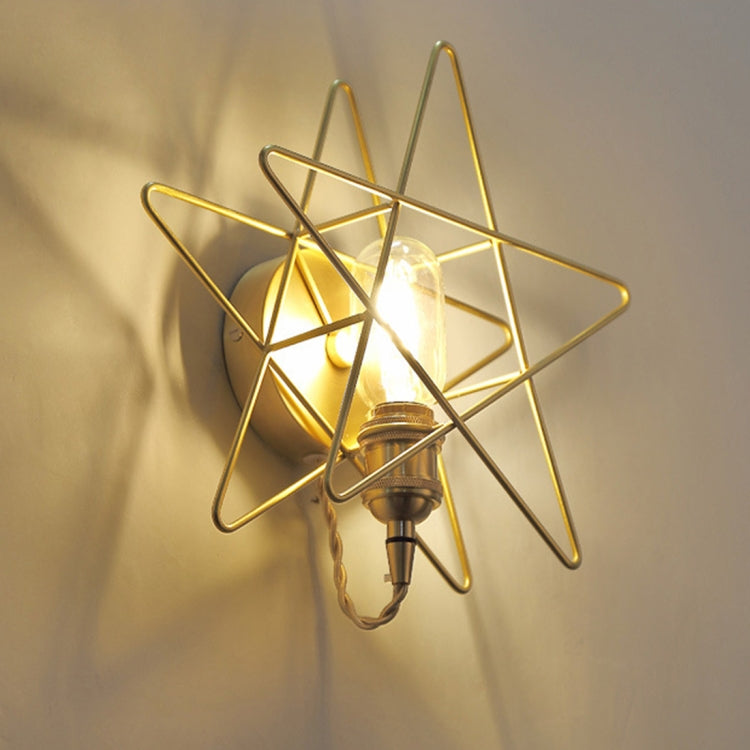 Copper Five-pointed Star Aisle Staircase Corridor Bedroom Bedside Wall Lamp Background Wall Decoration Light