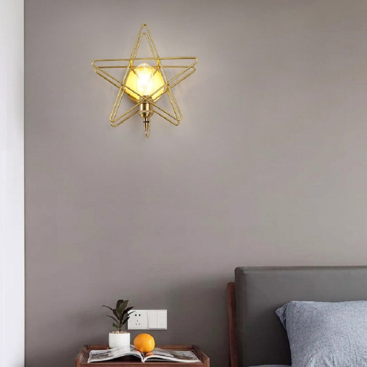 Copper Five-pointed Star Aisle Staircase Corridor Bedroom Bedside Wall Lamp Background Wall Decoration Light