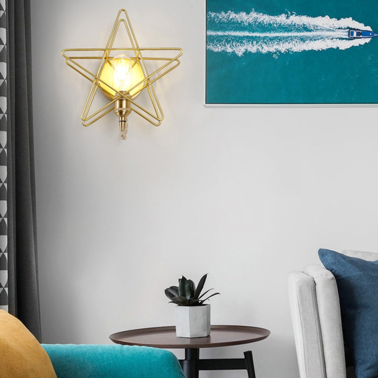 Copper Five-pointed Star Aisle Staircase Corridor Bedroom Bedside Wall Lamp Background Wall Decoration Light
