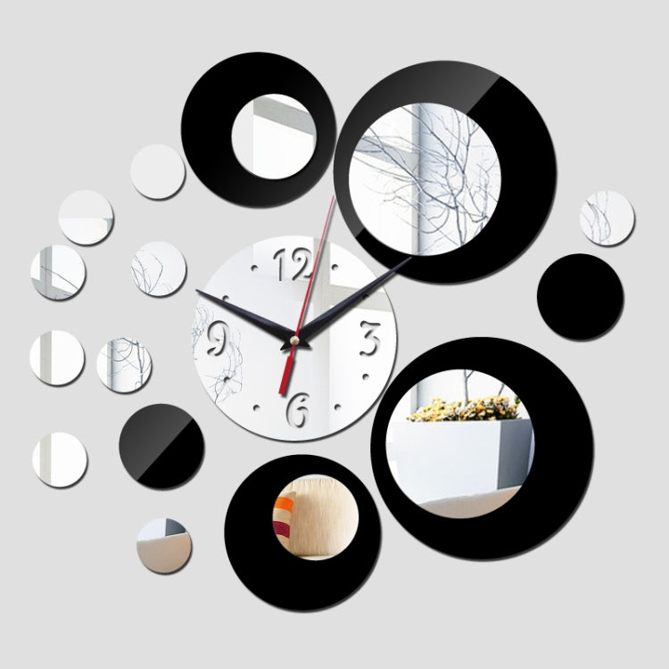 2 PCS  3D Stereo Decorative Clock Acrylic Digital Mirror Wall Sticker Wall Clock