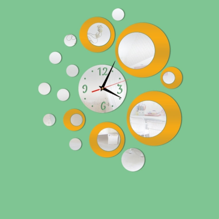 2 PCS  3D Stereo Decorative Clock Acrylic Digital Mirror Wall Sticker Wall Clock