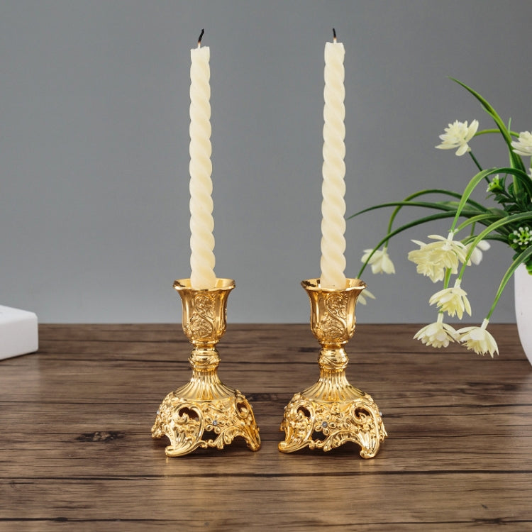 Two PCS/Set Sapphire Single Candle Light Dinner Candle Holder Decoration Wedding Candle Holder, Size:7.6X7.6X10cm