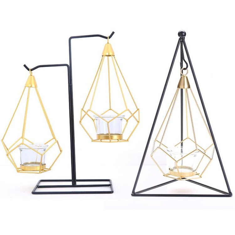 Minimalist Wrought Iron Scented Candle Holder Romantic Candlelight Dinner Home Wedding Props Ornaments, Style:XY2015