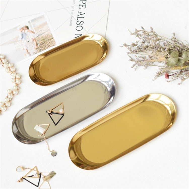 Home Decoration Stainless Steel Tray Jewelry Plate, Size:L(Rainbow)