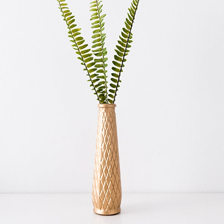 Electroplated Gold  Glass Dried Flower Bottle Bar Restaurant Home Decoration, Shape:Diamond Vase + Imitation Persian